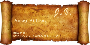 Jeney Vilmos névjegykártya