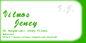 vilmos jeney business card